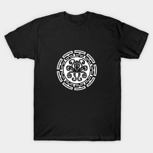 Octopus Tribal Black and White T-Shirt